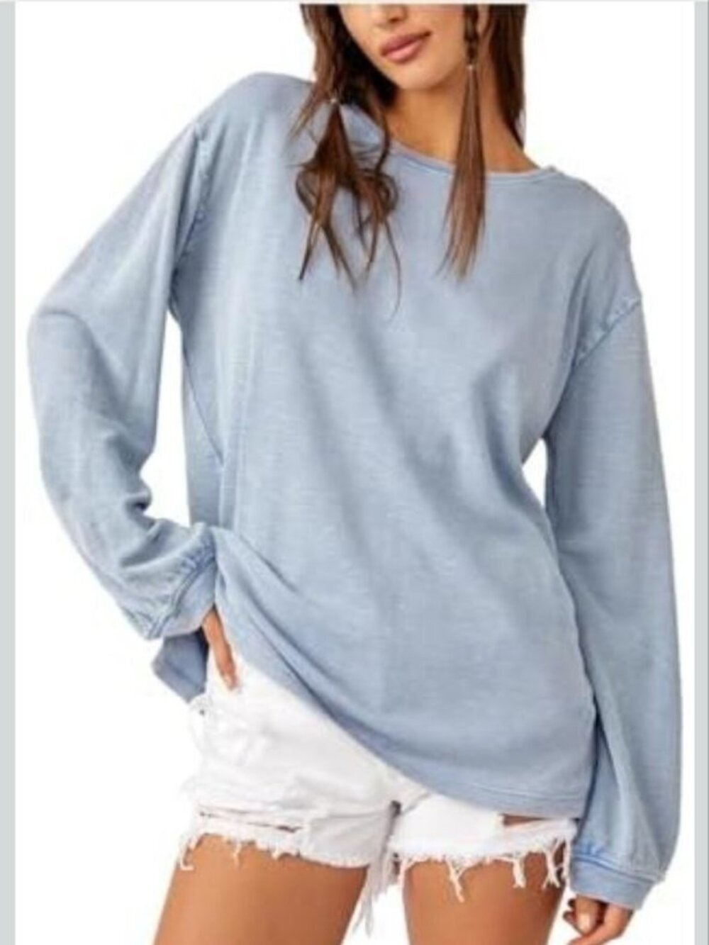 $68 We The Free Soul Song Oversized T-Shirt Blue Size L